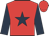Red, dark blue star and sleeves