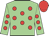 Soft green body, red spots, soft green arms, red spots, red cap