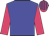 Blue body, rose arms, rose cap, blue striped