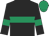 Black, emerald green hoop, armlets and cap