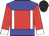 Red, white braces, blue yoke, blue belt, red sleeves, white cuffs, black cap