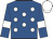 royal blue, white spots, armlets and cap