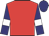 red, navy sleeves, white armlets,  navy cap