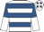 White & royal blue hoops, halved sleeves, white cap, royal blue stars