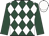 Dark green & white diamonds, dark green sleeves, white cap