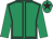 Emerald green, black seams, emerald green sleeves, black star on cap