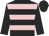Black & pink hoops, black sleeves & cap