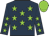 Dark blue, neon green stars, neon green cap