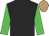 Black, Lime Green sleeves, Light Brown cap
