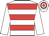 White, red hoops, white sleeves, hooped cap