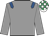 Grey, royal blue epaulets, white and emerald green checked cap