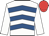 White, royal blue chevrons, white sleeves, red cap