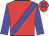 red, blue sash, blue sleeves, blue spots on cap