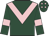 Dark green, pink chevron, armlets and diamonds on cap