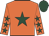 Orange, dark green star, orange sleeves, dark green stars and cap