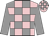 Pink and grey check, grey sleeves