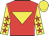 Red, yellow inverted triangle, yellow sleeves, red stars, yellow cap