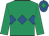 Emerald green, royal blue triple diamond, royal blue cap, emerald green diamond