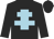 Black, light blue cross of lorraine