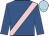 Royal blue, pink sash, light blue cap