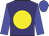 Purple, yellow spot, blue sleeves and cap