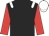 Black, white epaulettes, red sleeves, white cap