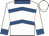 White, royal blue inverted chevrons, collar and cuffs, white cap with blue peak