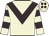Beige, brown chevron, hooped sleeves and spots on cap