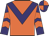 Orange, purple chevron, purple and orange chevrons on sleeves, purple and orange quartered cap