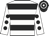 White, black hoops, white sleeves, black spots, black and white hooped cap
