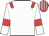 White, red epaulets and armlets, red and white striped cap
