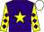 PURPLE, YELLOW star, YELLOW sleeves, PURPLE diamonds, WHITE cap