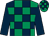 Emerald green and dark blue check, dark blue sleeves