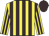 Yellow body, brown striped, yellow arms, brown striped, brown cap