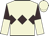 Beige body, brown diamond hoop, brown arms, beige halved, beige cap