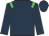 Dark blue, lime green epaulets