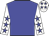 Blue body, white arms, blue stars, white cap, blue stars