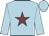 Light blue body, garnet star, light blue arms, light blue cap
