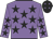 Mauve body, black stars, mauve arms, black stars, black cap, mauve stars