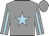 Grey body, blue-light star, grey arms, blue-light striped, grey cap