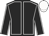 Black body, white seams, black arms, white seams, white cap