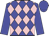 Blue, pink diamonds, blue sleeves and cap