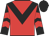 Red, black chevron, Black sleeves, red chevrons, Black cap