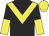 Black, yellow chevron, halved sleeves, yellow cap