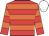 Red, orange hoops, white cap