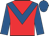 Red, royal blue chevron & sleeves, royal blue cap