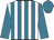 White, kingfisher stripes, kingfisher sleeves and cap