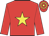 Red, yellow star, yellow hoops on cap