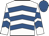 white, royal blue chevrons, royal blue cap