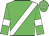 Lime green, white sash, lime green sleeves, white armlets, lime green cap, white hoop
